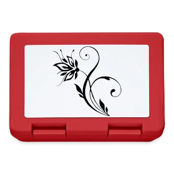 Black Flower - Lunchbox - red - Front