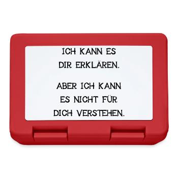 Ich Kann Es Dir Erklären Aber Nicht Verstehen Fun - Brotdose - Rot - Vorne