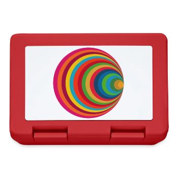 Colorful circle design - three - Lunchbox - red - Front