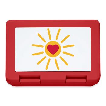 Herzsonne heart sun soleil coeur - Sonnenschein - Brotdose - Rot - Vorne
