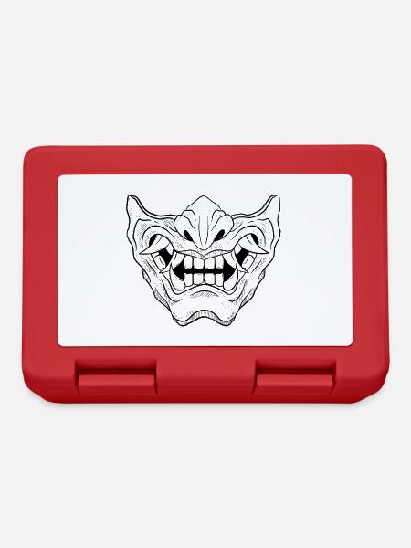 Masque démon Japonnais - Boîte à goûter - rouge