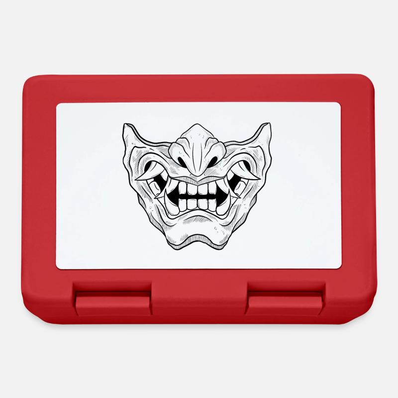 Masque démon Japonnais - Boîte à goûter - rouge