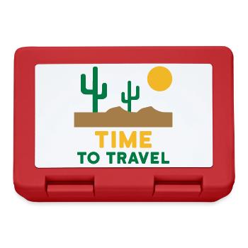 Time to travel (desert landscape, cacti, sun) - Lunchbox - red - Front