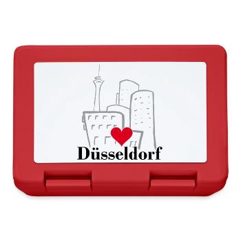 Düsseldorf, Stadt, Kö, Deutschland - Brotdose - Rot - Vorne