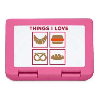 Things I love Hörnchen, Brötchen, Brezel, Brotlaib - Brotdose - Pink - Vorne