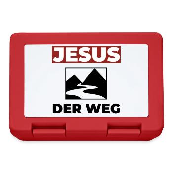 Jesus Christus ist der Weg - Christliches Shirt - Brotdose - Rot - Vorne