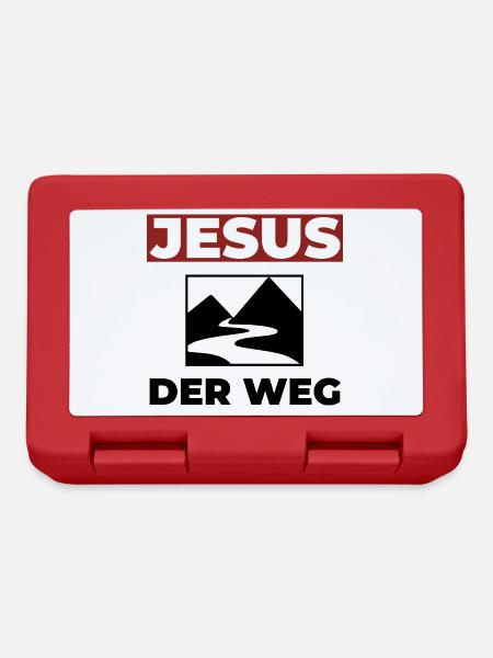 Jesus Christus ist der Weg - Christliches Shirt - Brotdose - Rot