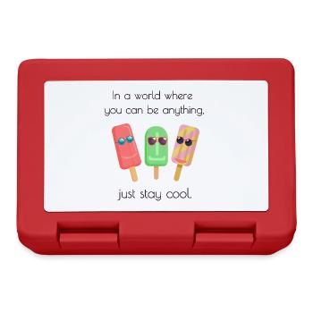 Sommer Eis Eiscreme Lustig Bleib Cool Sonnenbrille - Brotdose - Rot - Vorne
