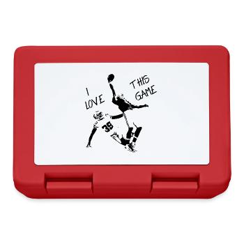 Football Spruch Catch I love this game Receiver - Brotdose - Rot - Vorne