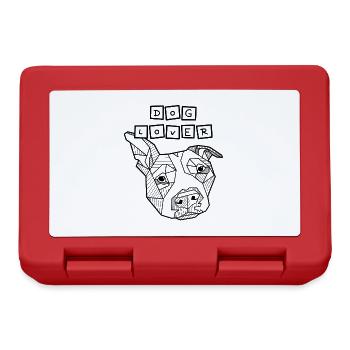 Dog Lover geometric line art - Lunchbox - red - Front