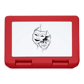 Theatre mask sketch art - Lunchbox - red - Front
