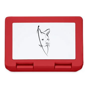 Chat-Linienkunst - Brotdose - Rot - Vorne