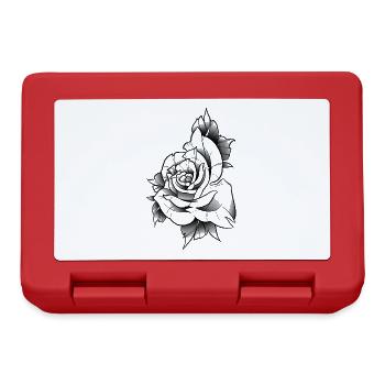 Rose line art traditionnel - Boîte à goûter - rouge - Devant
