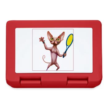Tennis Sphynx Katze - Brotdose - Rot - Vorne
