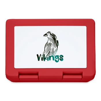 Rabenlogo Wikinger - Brotdose - Rot - Vorne