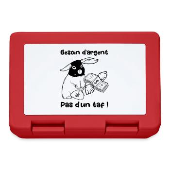 Besoin d'argent pas d'un taf ! Lapin braqueur - Boîte à goûter - rouge - Devant