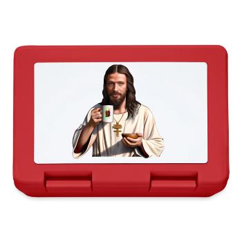 Jesus mochte Kaffee - Brotdose - Rot - Vorne