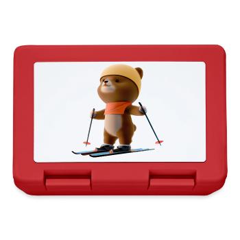 Stunned skier Bear - Lunchbox - red - Front
