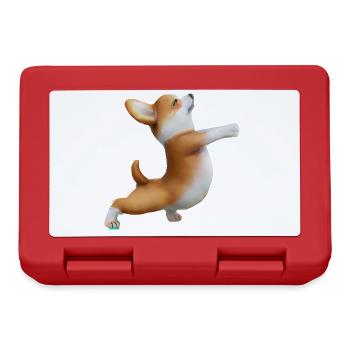 Corgi dog in yoga pose - Lunchbox - red - Front