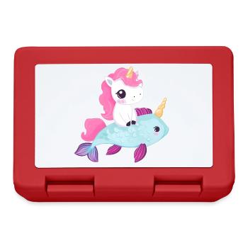 La licorne monte sur le poisson - Boîte à goûter - rouge - Devant