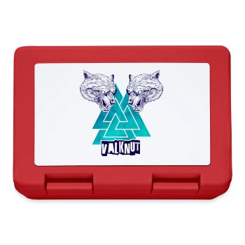 Valknut - nordisches Wikingersymbol und Tierkopf - Brotdose - Rot - Vorne