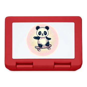 Skateboard panda in sunset - Lunchbox - red - Front
