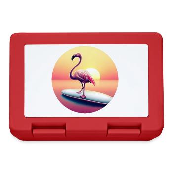 Surfing flamingo in sunset - Lunchbox - red - Front