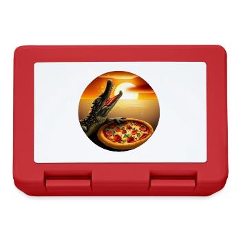 Coucher de soleil avec pizza crocodile - Boîte à goûter - rouge - Devant