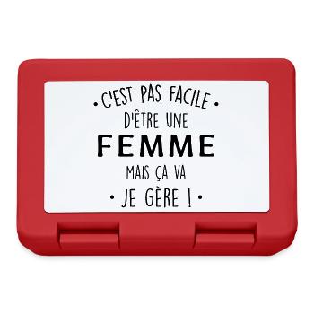 C'est Pas Facile D'être Une Femme Parfaite - Boîte à goûter - rouge - Devant