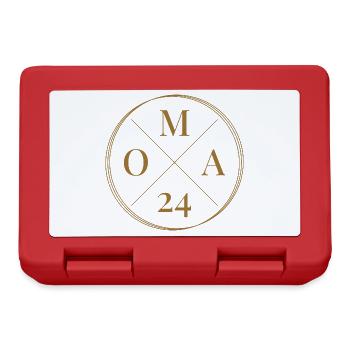 Oma 24 - Baby Ankündigung - Nachwuchs - Oma 2024 - Brotdose - Rot - Vorne