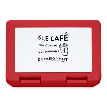 Le café me donne des pouvoirs d'enseignant - Boîte à goûter - rouge - Devant
