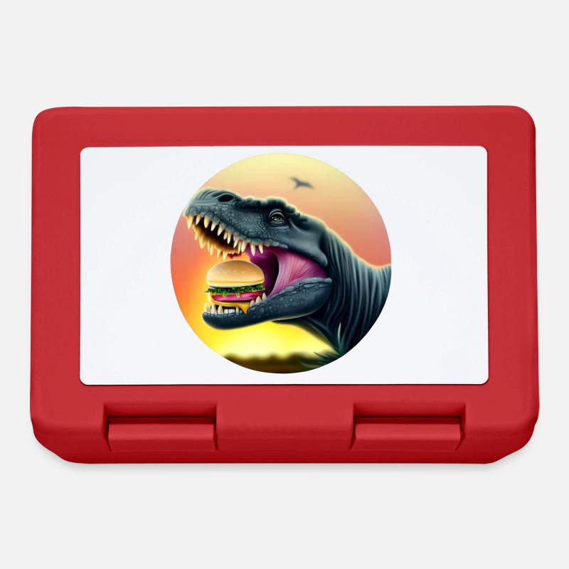 Cheeseburger Dinosauerier - Brotdose - Rot