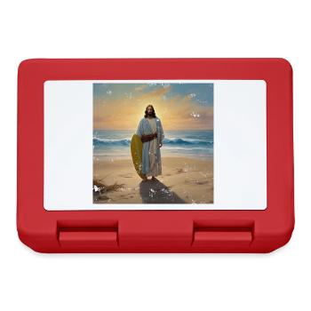 Vintage Jesus Surfer - Lunchbox - red - Front