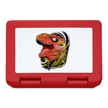 Dino raptor art - Boîte à goûter - rouge - Devant