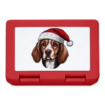 Tête de chien Beagle Noël Noël - Boîte à goûter - rouge - Devant