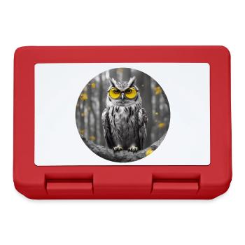 Cool owl sees it all - Lunchbox - red - Front