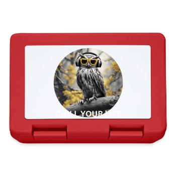 Refroidissement de hibou cool - Boîte à goûter - rouge - Devant