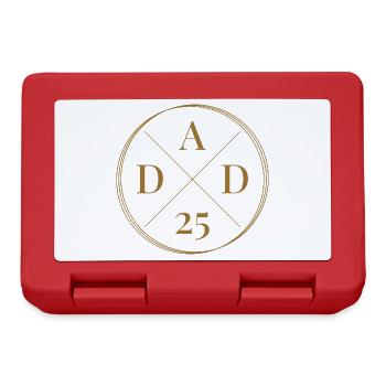 Dad 25 Baby Vater Vatertag Geschenk Papa 2025 - Brotdose - Rot - Vorne
