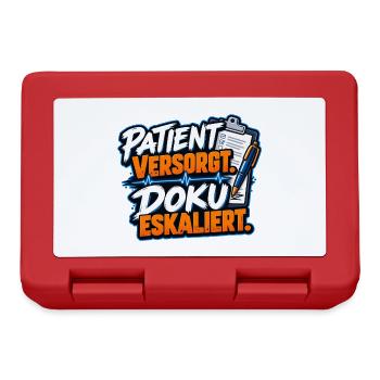Patient versorgt, Doku eskaliert - Brotdose - Rot - Vorne