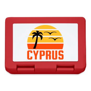 Cyprus (half sun, palm tree, two birds) - Lunchbox - red - Front