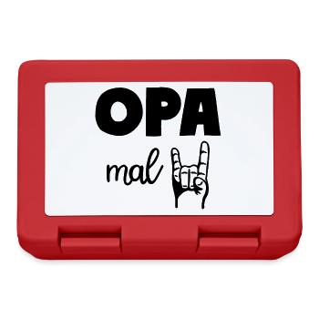 Opa mal Zwei 2 Kinder Rock'n' Roll Großvater - Brotdose - Rot - Vorne