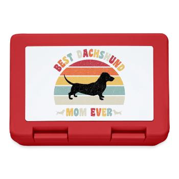 Best Dachshund mom ever dog lovers vintage retro - Brotdose - Rot - Vorne