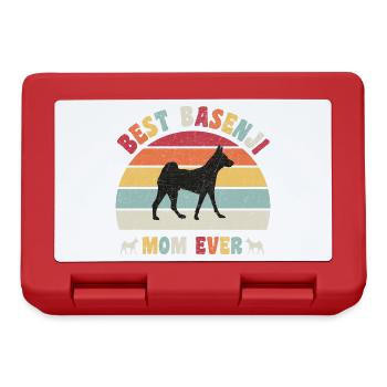 Best Basenji mom ever dog lovers vintage retro - Brotdose - Rot - Vorne