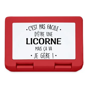 C'est Pas Facile D'être Une Licorne Mais ça va je - Boîte à goûter - rouge - Devant
