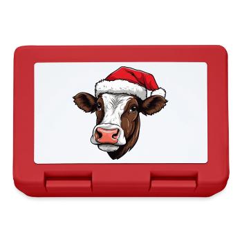 Kuh Weihnachten Tier Kopf - Brotdose - Rot - Vorne