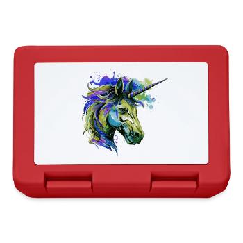 Unicorn Head Portrait Colorful - Lunchbox - red - Front