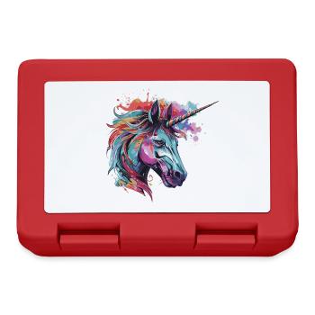 Unicorn Head Portrait - Lunchbox - red - Front