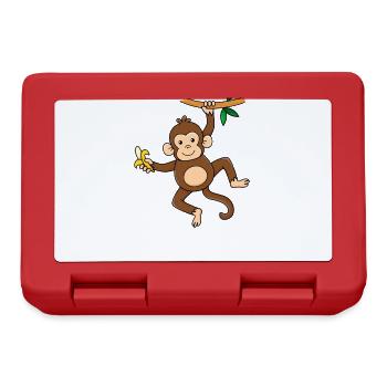 Monkey with banana - Lunchbox - red - Front