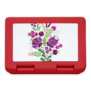 ungarische blumen,blumenherz,Herz,ornamente,blumen - Brotdose - Rot - Vorne