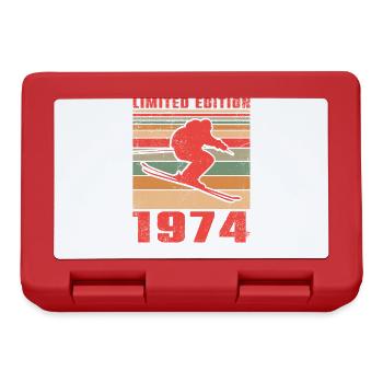 Skifahrer Skifahrerin Langlaufski Geburtstag 1974 - Brotdose - Rot - Vorne